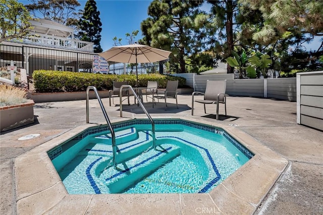 33144 Ocean Rdg, Dana Point, CA 92629 - view of swimming pool with a patio area, a swimming pool, and a hot tub