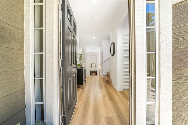 33144 Ocean Rdg, Dana Point, CA 92629 - hall with light wood-type flooring and stairway