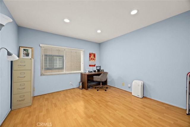 513 N Chandler Ave Unit E, Monterey Park, CA 91754 - office area with wood finished floors and recessed lighting