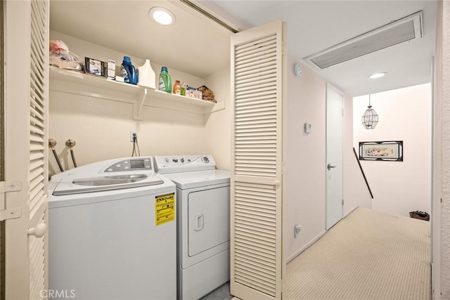 513 N Chandler Ave Unit E, Monterey Park, CA 91754 - laundry area with independent washer and dryer, attic access, and recessed lighting