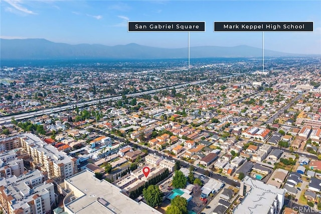 513 N Chandler Ave Unit E, Monterey Park, CA 91754 - aerial overview of property's location with a mountain backdrop