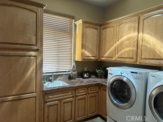 17134 Joshua Rd, Apple Valley, CA 92307 - laundry area with cabinet space and independent washer and dryer
