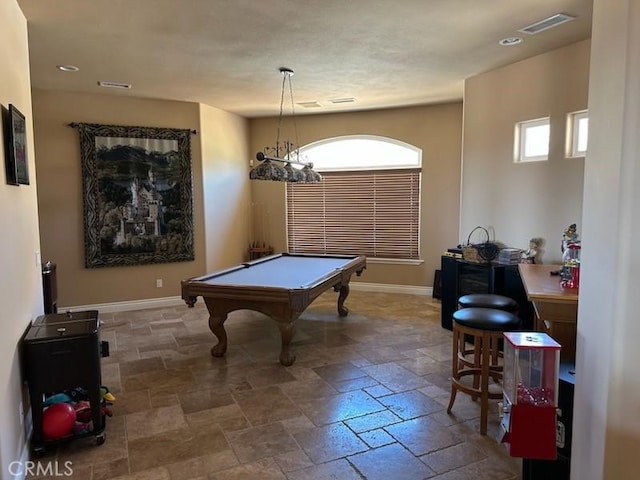 17134 Joshua Rd, Apple Valley, CA 92307 - game room with stone tile floors, pool table, and bar area
