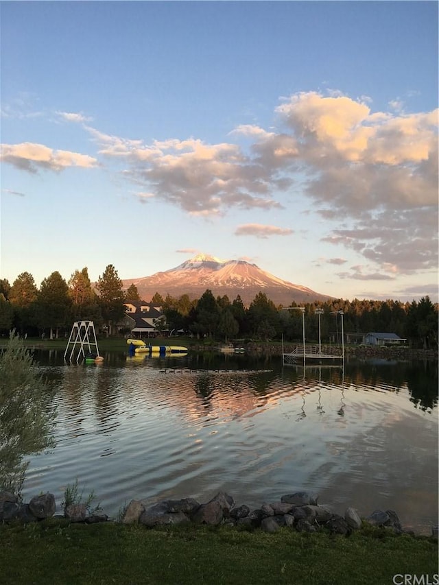 property view of water featuring a mountain view