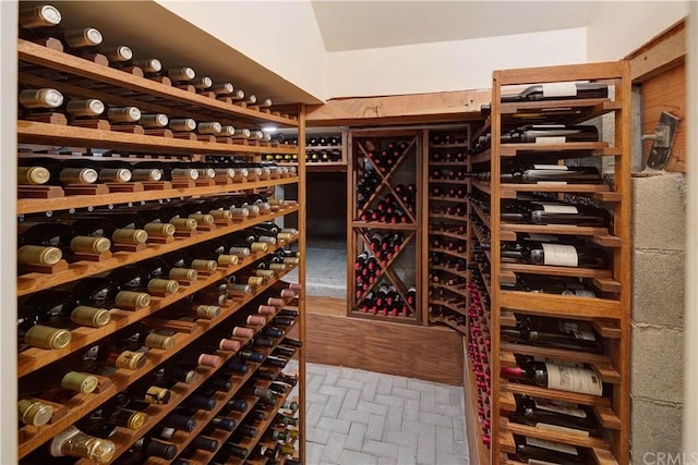 view of wine cellar