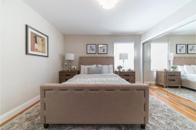 bedroom featuring light hardwood / wood-style floors