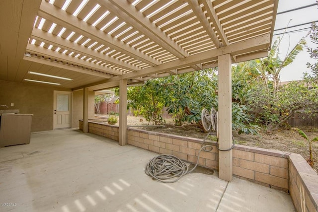 view of patio with a pergola