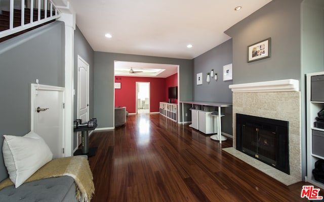 interior space with hardwood / wood-style flooring