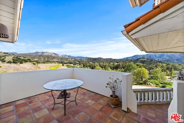 balcony with a mountain view