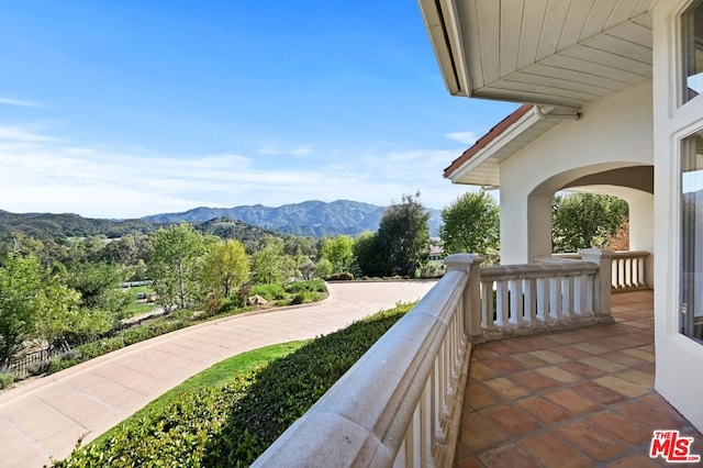 balcony with a mountain view