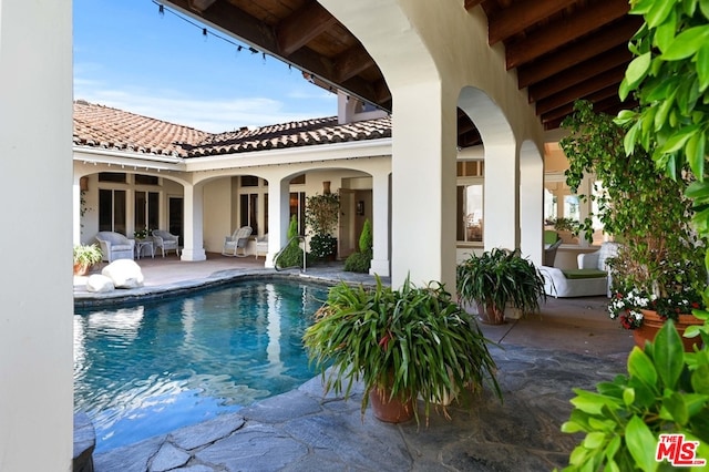 view of pool with a patio area