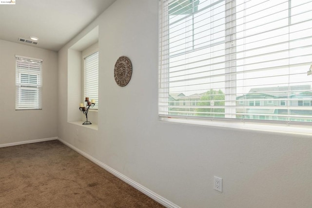 interior space with carpet flooring