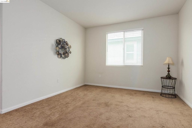 unfurnished room with light carpet