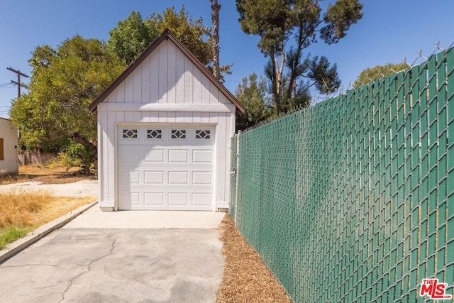 view of garage