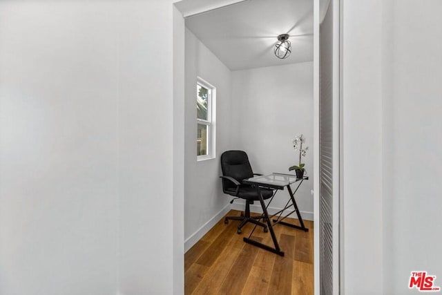 office featuring light wood-type flooring