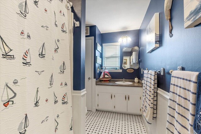 549 E Gulf Beach Dr, Saint George Islan, FL 32328 - bathroom featuring vanity and tile patterned floors