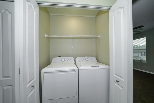 laundry area with independent washer and dryer