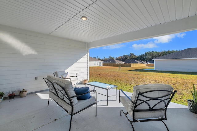 view of patio / terrace featuring an outdoor hangout area