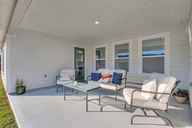 view of patio / terrace with an outdoor living space