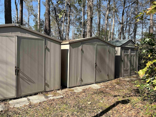 view of shed