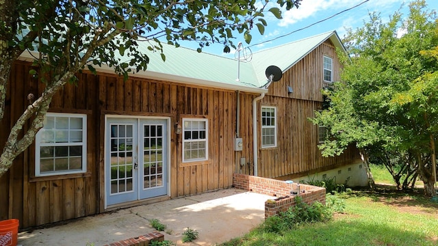 exterior space featuring french doors and a patio area