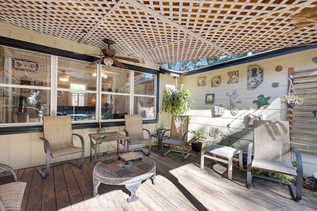 deck featuring ceiling fan