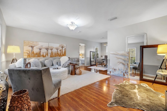 living room featuring hardwood / wood-style floors