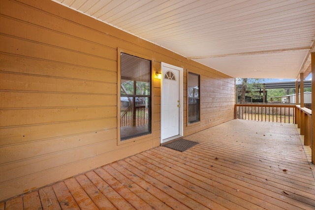 deck featuring covered porch