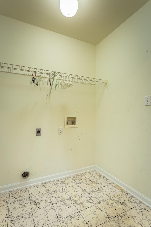 washroom featuring electric dryer hookup and hookup for a washing machine