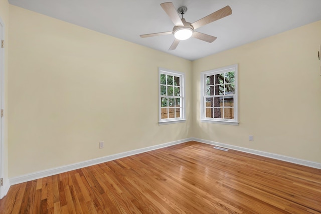 1310 E 7th Ave, Tallahassee, FL 32303 - spare room featuring light wood-style floors, baseboards, and ceiling fan