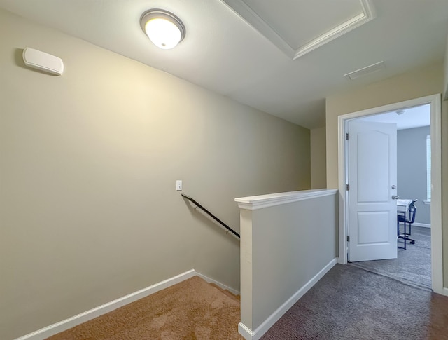 2027 Ann Arbor Ave Unit 1501, Tallahassee, FL 32304 - hall with an upstairs landing, carpet, and baseboards