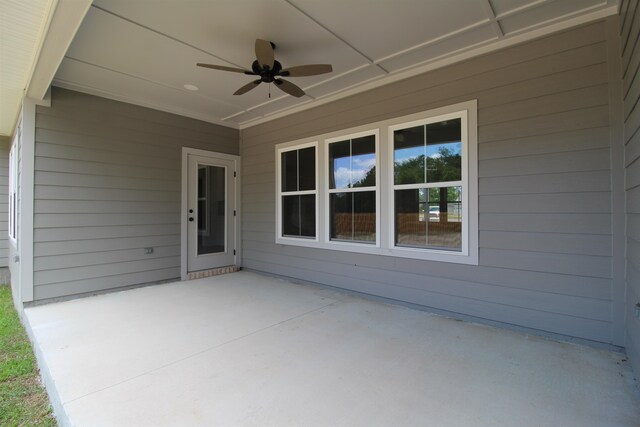 view of patio / terrace with ceiling fan