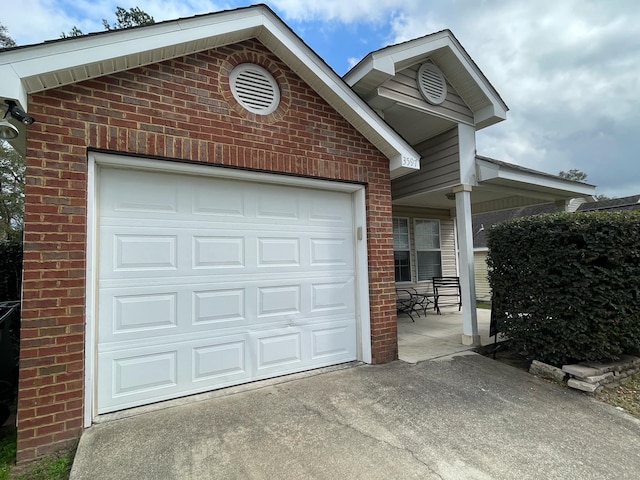 view of garage