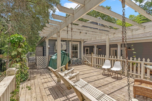 624 W 7th Ave, Tallahassee, FL 32303 - wooden terrace featuring a pergola