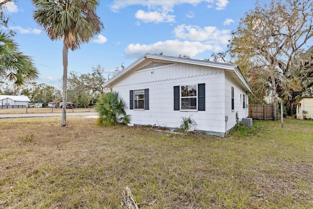 view of home's exterior featuring a yard