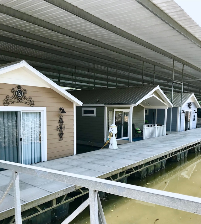 view of dock area