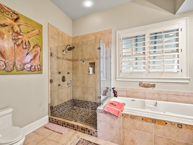 45 Walker Creek Dr, Shell Point, FL 32327 - bathroom featuring a stall shower, a garden tub, and tile patterned flooring