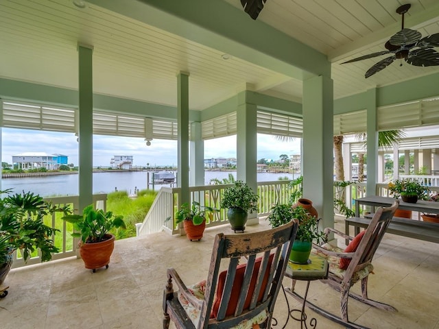 45 Walker Creek Dr, Shell Point, FL 32327 - sunroom featuring a water view and healthy amount of natural light