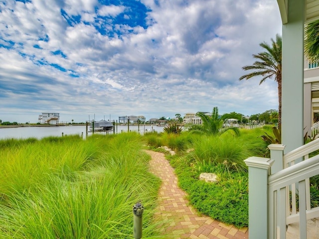 45 Walker Creek Dr, Shell Point, FL 32327 - view of yard with a water view, a boat dock, and boat lift