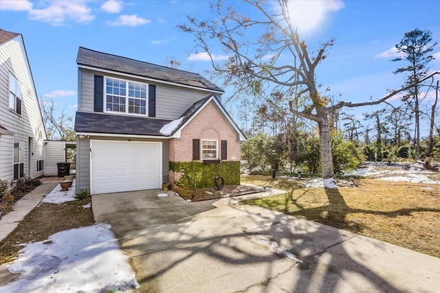 view of property featuring a garage