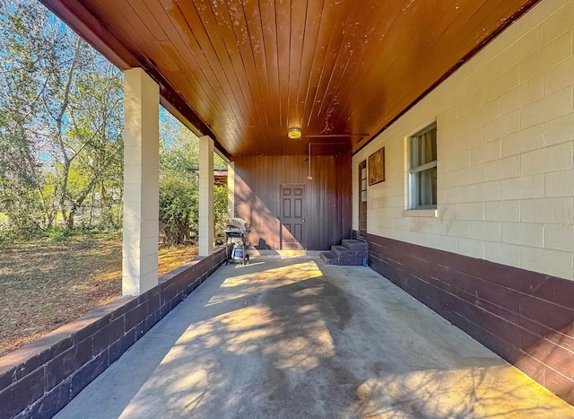 view of patio / terrace featuring a grill