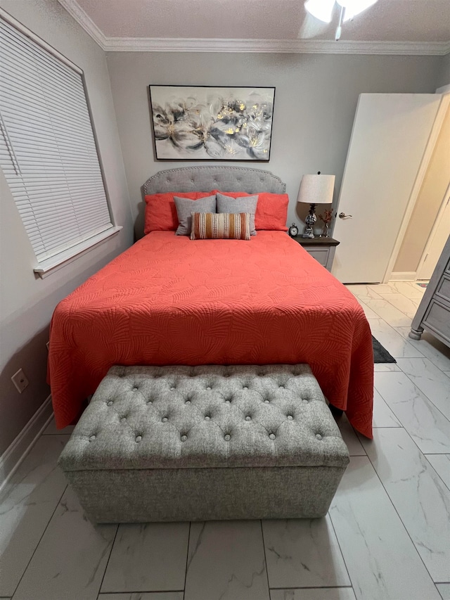 bedroom featuring ornamental molding