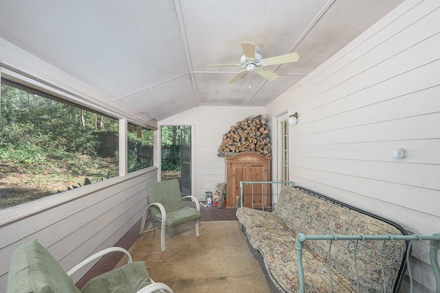 view of patio / terrace featuring ceiling fan