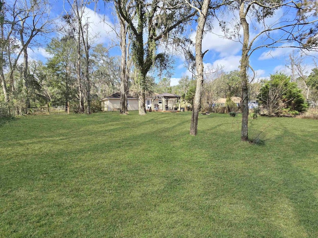 view of yard with a gazebo