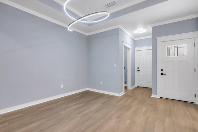 279 Ayers Ct, Tallahassee, FL 32305 - entryway featuring light wood-type flooring, crown molding, and baseboards