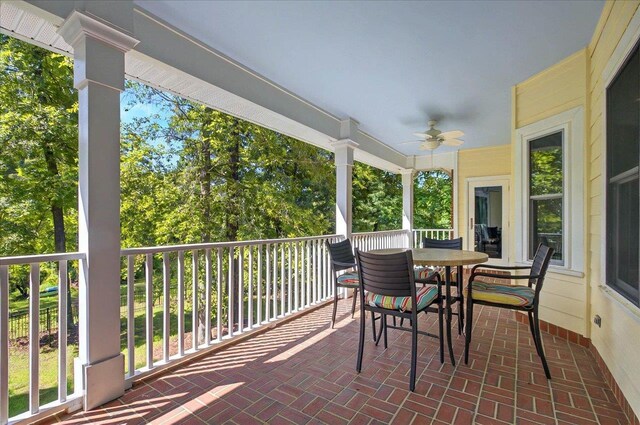 9078 Shoal Creek Dr, Tallahassee, FL 32312 - view of patio / terrace with a ceiling fan and outdoor dining area