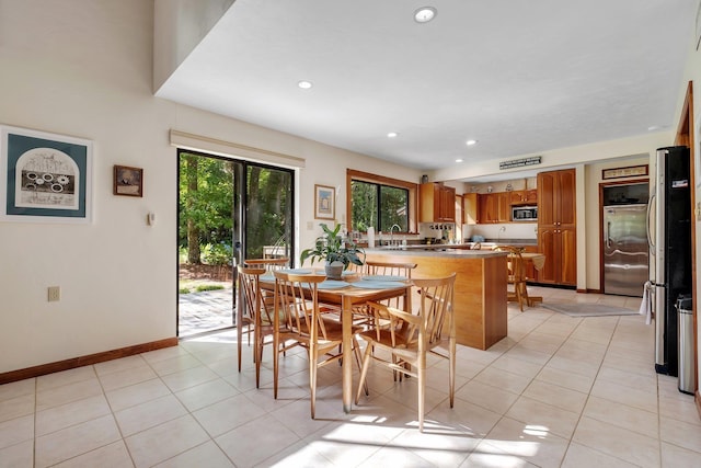 988 Timber Run, Havana, FL 32333 - dining space with light tile patterned floors, recessed lighting, and baseboards