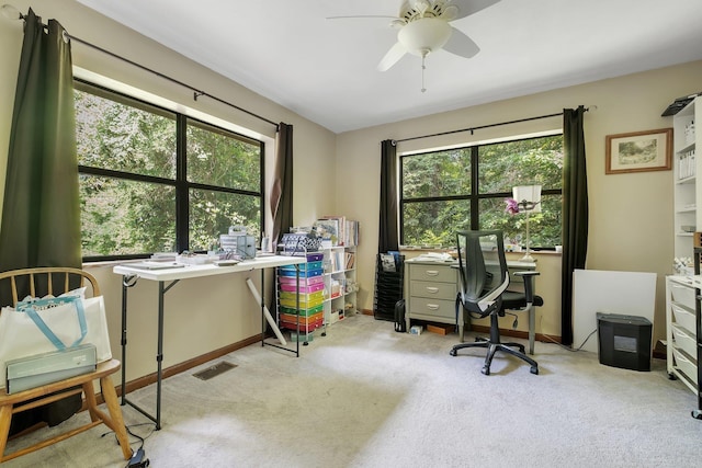 988 Timber Run, Havana, FL 32333 - office space featuring healthy amount of natural light, carpet, ceiling fan, and baseboards