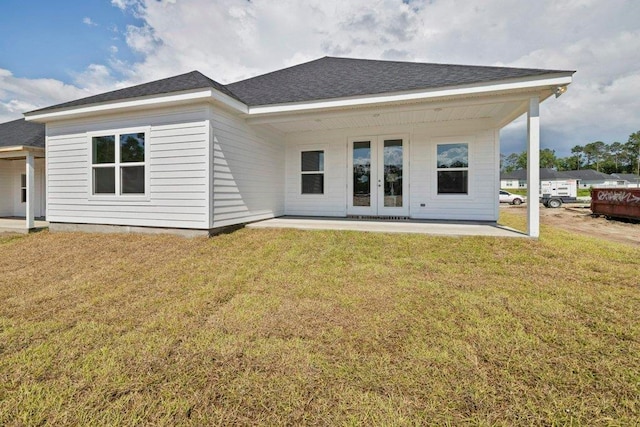 4468 River Breeze Ln, Tallahassee, FL 32303 - back of house with a patio area, french doors, and a lawn