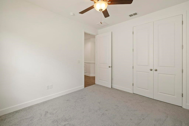 4468 River Breeze Ln, Tallahassee, FL 32303 - unfurnished bedroom featuring carpet, baseboards, a closet, and a ceiling fan
